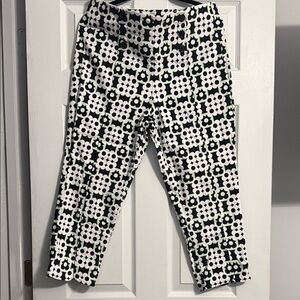 Cato Black and White Floral cropped Pants